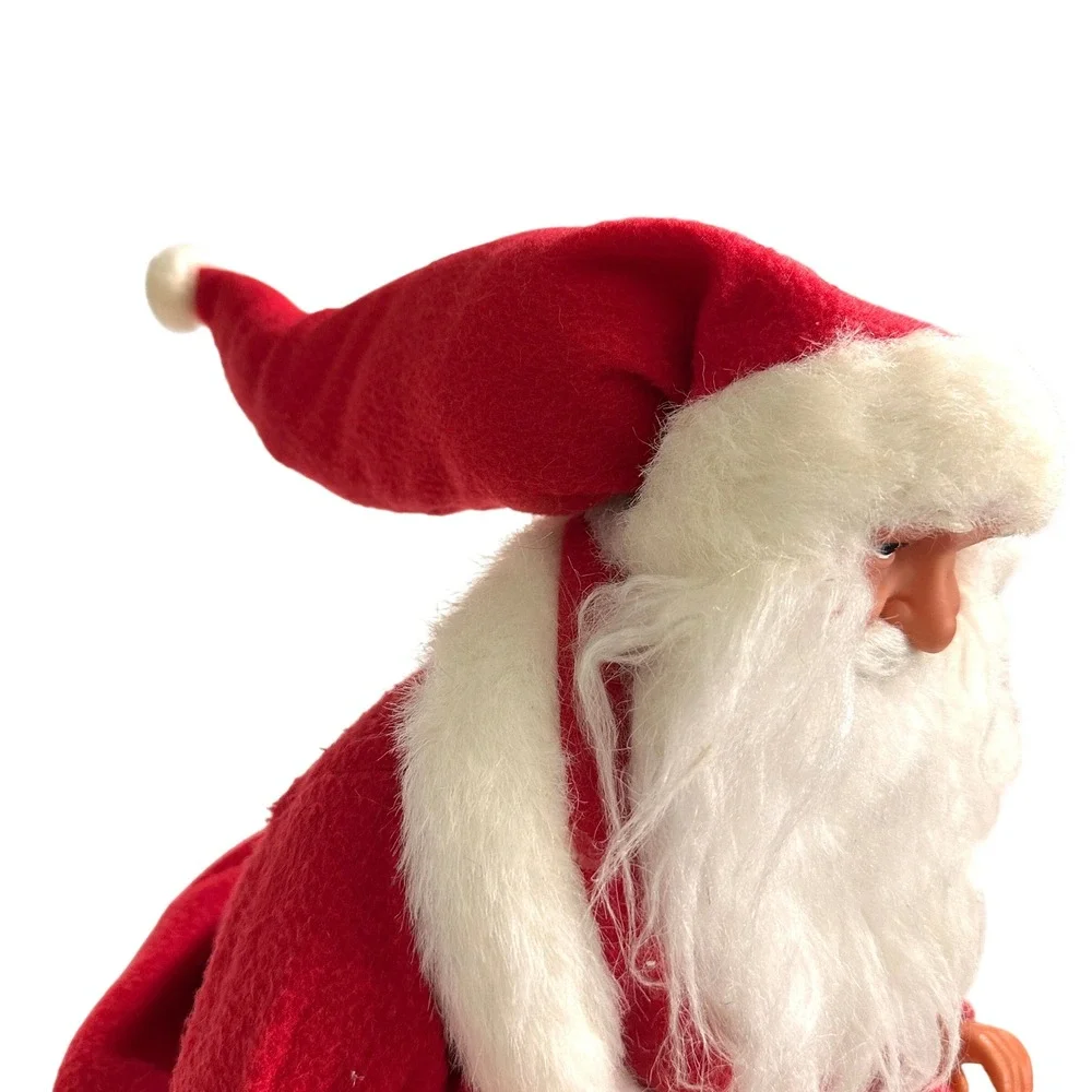 Santa Claus Doll Red Robe Striped Pajamas Christmas Decor 10